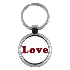 Love Typography Text Word Key Chain (round) by dflcprints