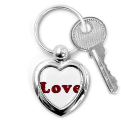 Love Typography Text Word Key Chain (heart) by dflcprints