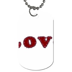 Love Typography Text Word Dog Tag (two-sided)  by dflcprints