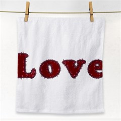 Love Typography Text Word Face Towel by dflcprints