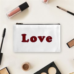 Love Typography Text Word Cosmetic Bag (small) by dflcprints