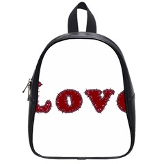 Love Typography Text Word School Bag (small) by dflcprints