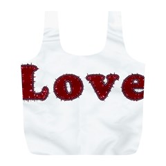 Love Typography Text Word Reusable Bag (l) by dflcprints