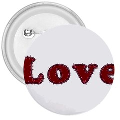 Love Typography Text Word 3  Button by dflcprints