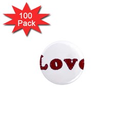 Love Typography Text Word 1  Mini Button Magnet (100 Pack) by dflcprints