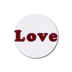 Love Typography Text Word Drink Coaster (round) by dflcprints