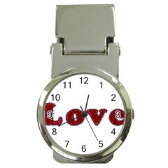 Love Typography Text Word Money Clip With Watch by dflcprints