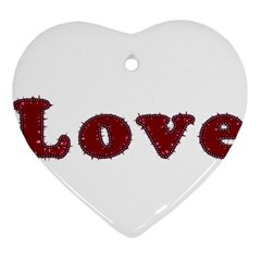 Love Typography Text Word Heart Ornament (two Sides) by dflcprints