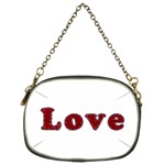 Love Typography Text Word Chain Purse (Two Sided)  Front