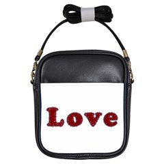 Love Typography Text Word Girl s Sling Bag by dflcprints