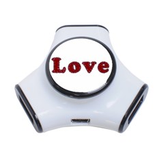 Love Typography Text Word 3 Port Usb Hub by dflcprints