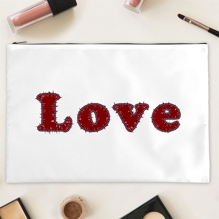 Love Typography Text Word Cosmetic Bag (XXL)