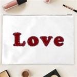 Love Typography Text Word Cosmetic Bag (XXL) Back