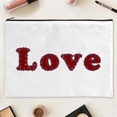 Love Typography Text Word Cosmetic Bag (xxxl) by dflcprints