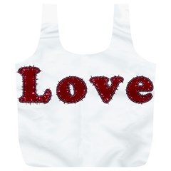 Love Typography Text Word Reusable Bag (xl) by dflcprints