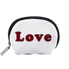 Love Typography Text Word Accessory Pouch (small) by dflcprints