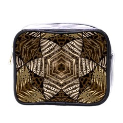 Golden Animal Print Pattern  Mini Travel Toiletry Bag (One Side)