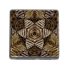 Golden Animal Print  Memory Card Reader With Storage (square)