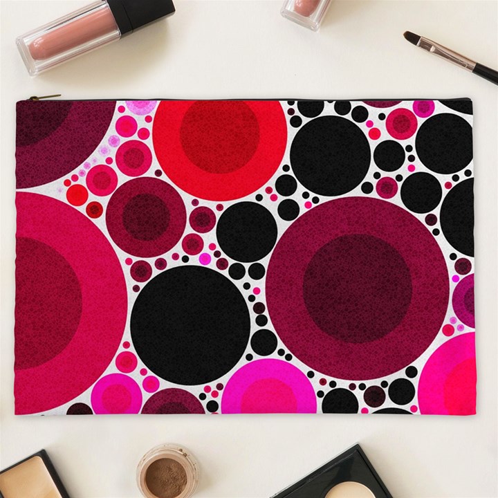 Retro Polka Dot  Cosmetic Bag (XXL)