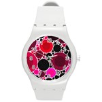 Retro Polka Dot  Plastic Sport Watch (Medium) Front