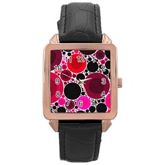 Retro Polka Dot  Rose Gold Leather Watch  by OCDesignss