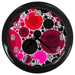 Retro Polka Dot  Wall Clock (black) by OCDesignss