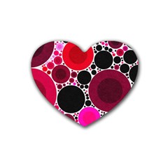 Retro Polka Dot  Drink Coasters 4 Pack (heart)  by OCDesignss