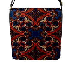 Beautiful Fractal Kelidescopee  Flap Closure Messenger Bag (large) by OCDesignss