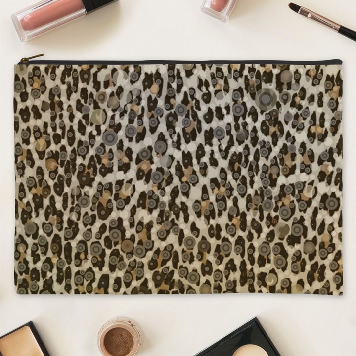 Chocolate Leopard  Cosmetic Bag (XXXL)