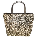 Chocolate Leopard  Bucket Handbag Front