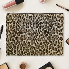 Chocolate Leopard  Cosmetic Bag (xl) by OCDesignss