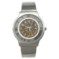 Chocolate Leopard  Stainless Steel Watch (slim) by OCDesignss