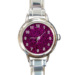 Pink Cheetah  Round Italian Charm Watch by OCDesignss