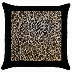 Chocolate Leopard  Black Throw Pillow Case by OCDesignss