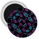 Ornate Dark Pattern  3  Button Magnet Front