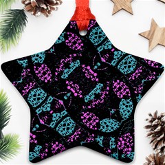 Ornate Dark Pattern  Star Ornament by dflcprints