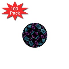 Ornate Dark Pattern  1  Mini Button Magnet (100 Pack) by dflcprints