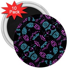 Ornate Dark Pattern  3  Button Magnet (10 Pack) by dflcprints