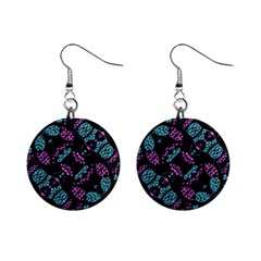 Ornate Dark Pattern  Mini Button Earrings by dflcprints