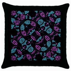 Ornate Dark Pattern  Black Throw Pillow Case by dflcprints