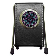 Ornate Dark Pattern  Stationery Holder Clock by dflcprints