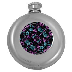 Ornate Dark Pattern  Hip Flask (round) by dflcprints