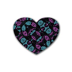 Ornate Dark Pattern  Drink Coasters (heart) by dflcprints