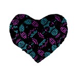 Ornate Dark Pattern  16  Premium Heart Shape Cushion  Back