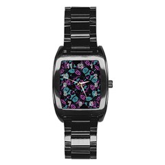 Ornate Dark Pattern  Stainless Steel Barrel Watch by dflcprints