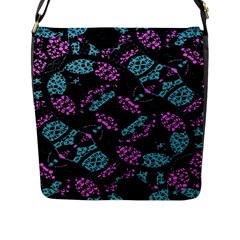 Ornate Dark Pattern  Flap Closure Messenger Bag (large) by dflcprints