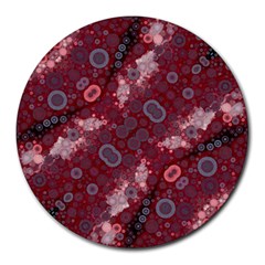 Burgundy Blues 8  Mouse Pad (round) by OCDesignss