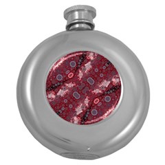 Burgundy Blues Hip Flask (round) by OCDesignss