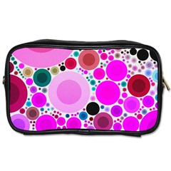 Bubble Gum Polkadot  Travel Toiletry Bag (one Side) by OCDesignss