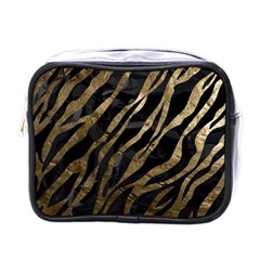 Gold Zebra  Mini Travel Toiletry Bag (one Side) by OCDesignss